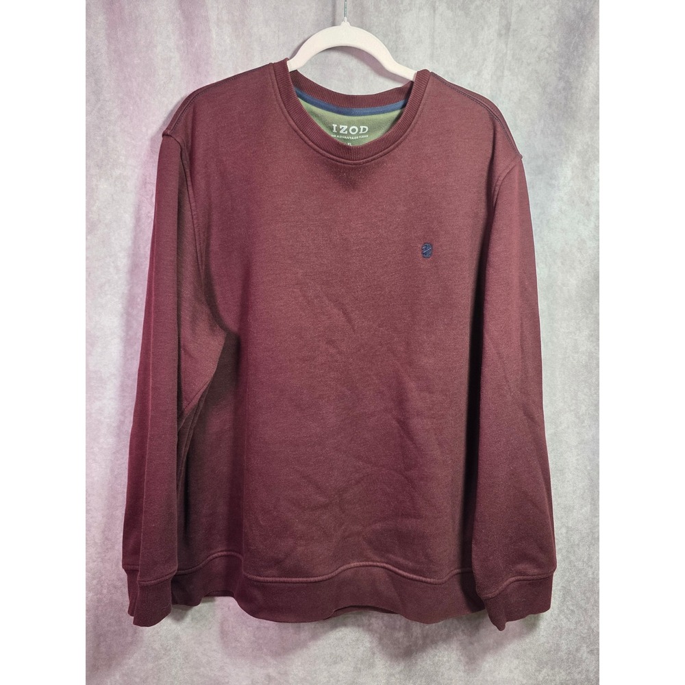 IZOD The Advantage Fleece Burgundy Crewneck Sweatshirt Men's XL